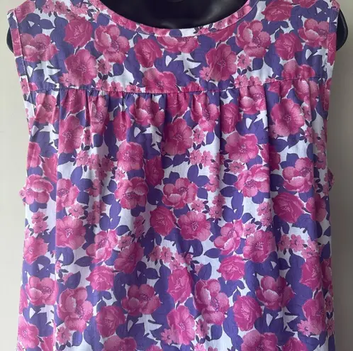 Vintage Anthony Richards Nightgown Women's Size 0LG Pink Floral Print Sleeveless