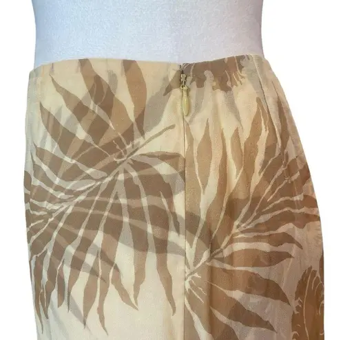 Dana Buchman Silk Maxi Skirt Tiered Layered Ruffled Tropical Print Size 2