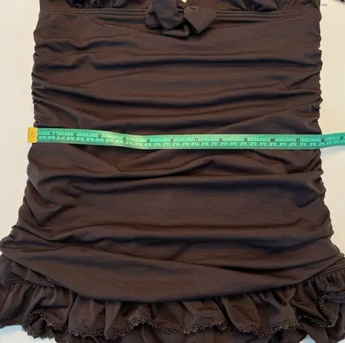 Juicy Couture  Grant Halter Swimdress One Piece Y2K Small NWT Neutral Chocolate