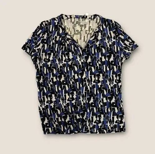 Hugo Boss BOSS  Short Sleeve Blouse Blue Combo L