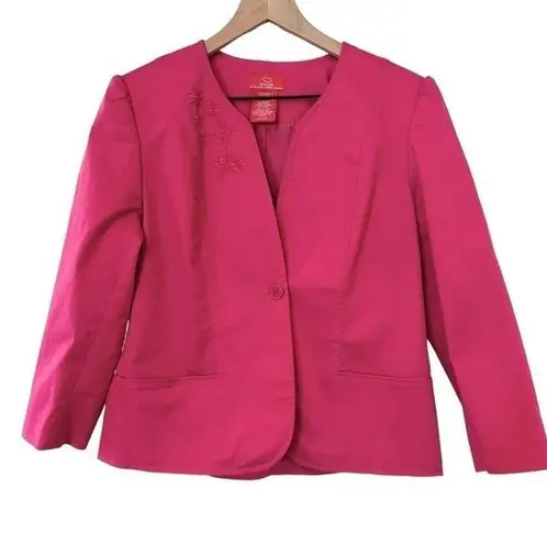 Oscar de la Renta Women's Vintage pink suit blazer jacket size 10