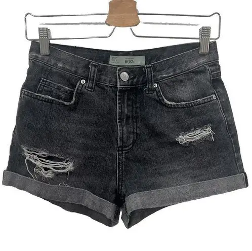 Topshop Moto ROSA Charcoal Denim Jean Shorts