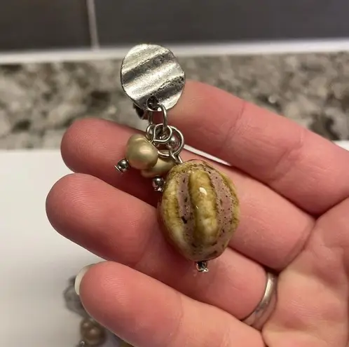 Ceramic Bead Dangle Drop Clip On Clip