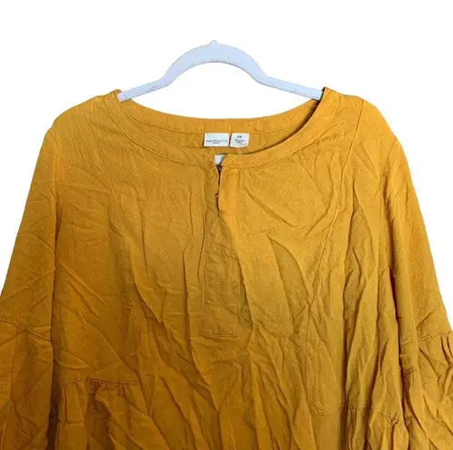 Westbound  Womens Plus Size 2X Yellow Rayon Blouse Ladies Top