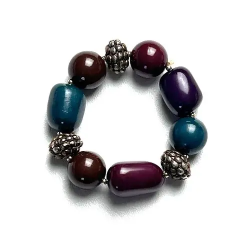 None Women's Fashion Beaded Multi-color Stretchy Band Bracelet