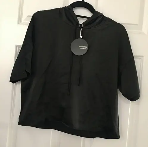 Mittoshop Short-Sleeve Hoodie, Black, Size S