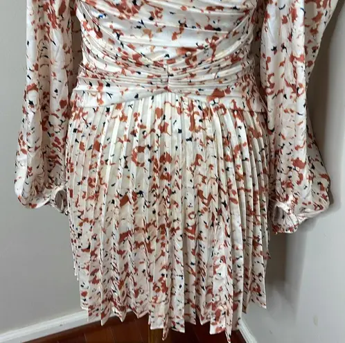 Acler Womens Dress Size US 4/AU 8 Mannock Terrazzo Gathered Pleated Satin Mini N Brown