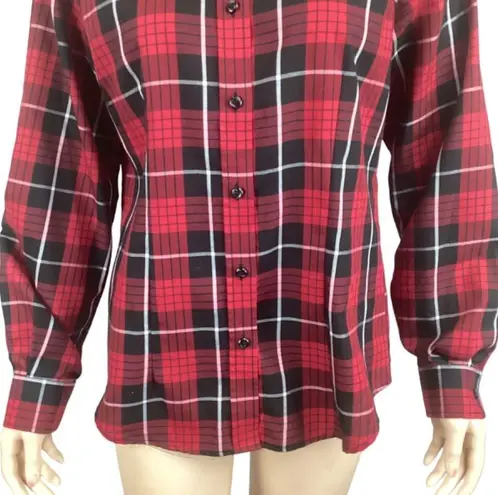 Orvis  Women’s Carefree button down up shirt size small Red & Black Plaid