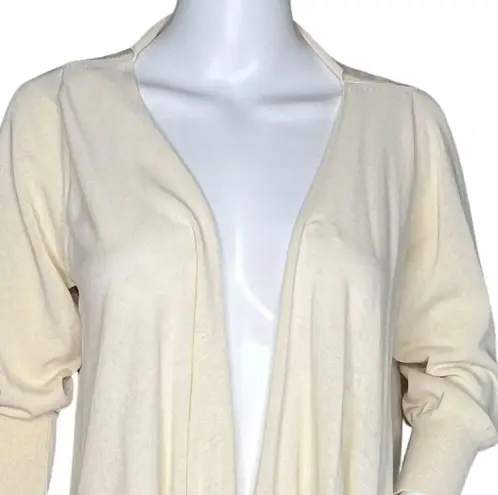 BCBGMAXAZRIA  Sweater Women Large Cream Cardigan Open Front Basic Minimalist Boho