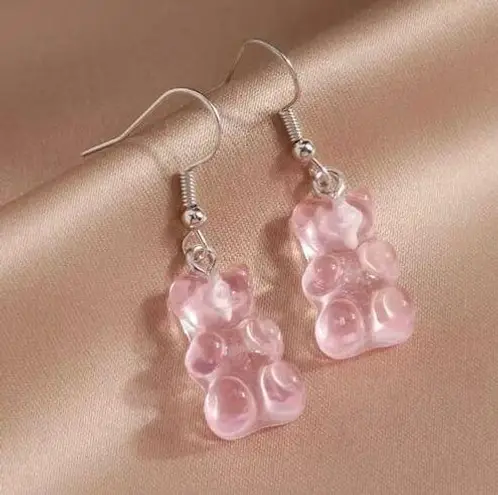 🆕Light Pink Candy Gummy Bear Dangle Earrings
