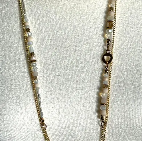 Women’s Boho Double Strand Mixed Bead Fringe Tassel Gold Tone Medallion Necklace