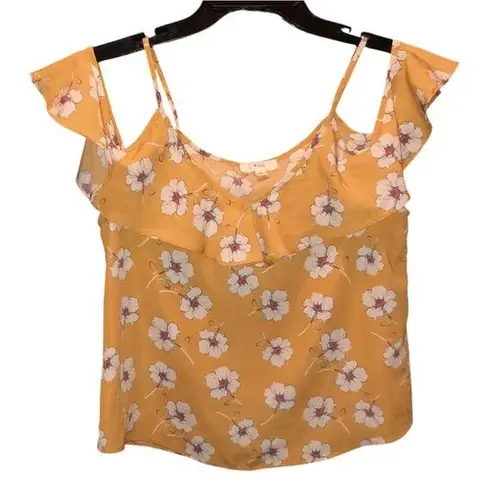 Mine Yellow Floral Blouse Size Small