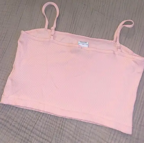 Nike Pink Ribbed Crop Top Size Medium