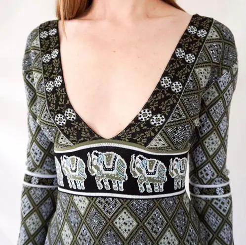 Torn By Ronny Kobo Ronny Kobo Oriana elephant jacquard knit mini dress size XS extra small