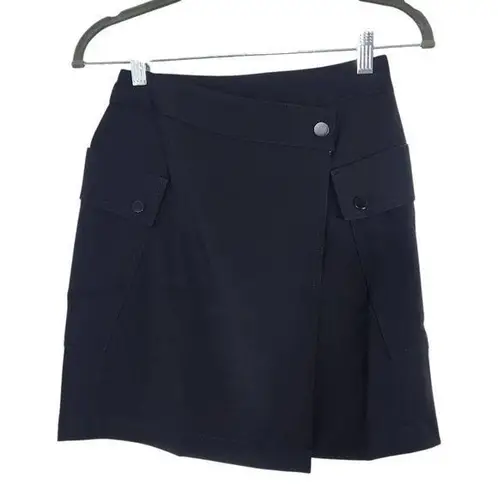 Bishop and Young Black Cargo Mini Wrap Skirt NWT Size XS Mini Black Military Skirt