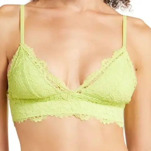 Etam Women's Green Lace Bralette 36B Wireless Adjustable Straps Celery Juice Size undefined