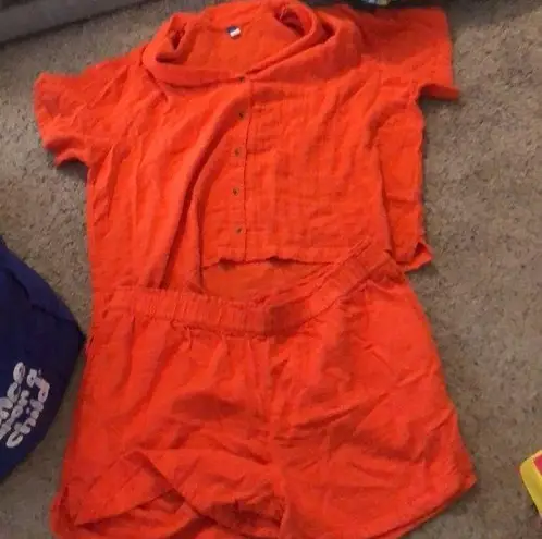 Old Navy Orange Button