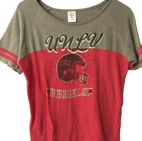 Rivalry Threads UNLV Rebels T Shirt Scoop Neck Color Block Womens Trendy Cotton