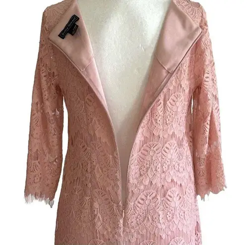 Jessica Howard Dress Blush Pink Lace 3/4 Sleeve Lined Sheath Party Size 8P
