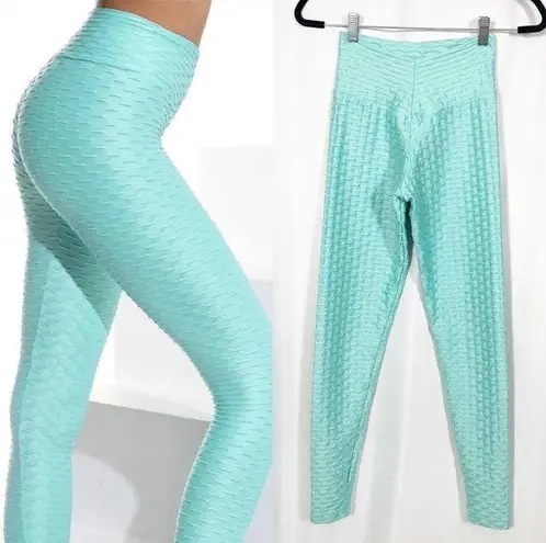 Booty By Brabants Chrome High Waisted Tik Tok Leggings: Seafoam Tiffany Green