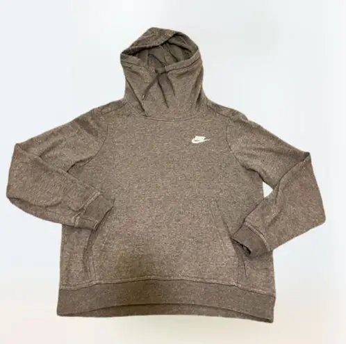 Nike light grey sweatshirt with turtleneck and basic white  logo size S