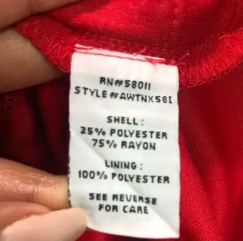 Sangria Vintage Red Shimmer Layered Ruffle Knee Length Dress