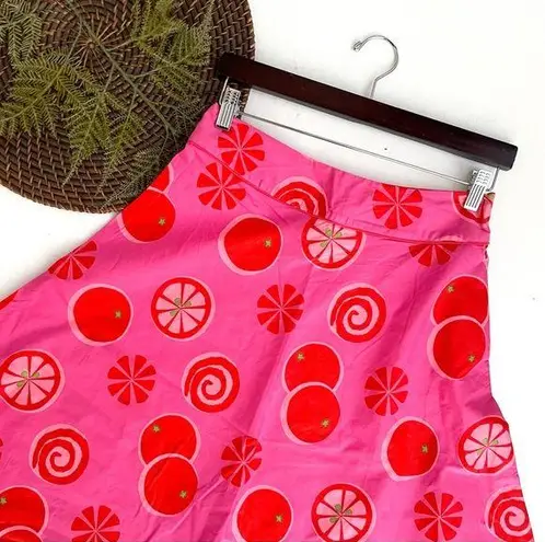 Michael Simon Womens Skirt Retro Pink Red A Line Fruit Punch Size Small