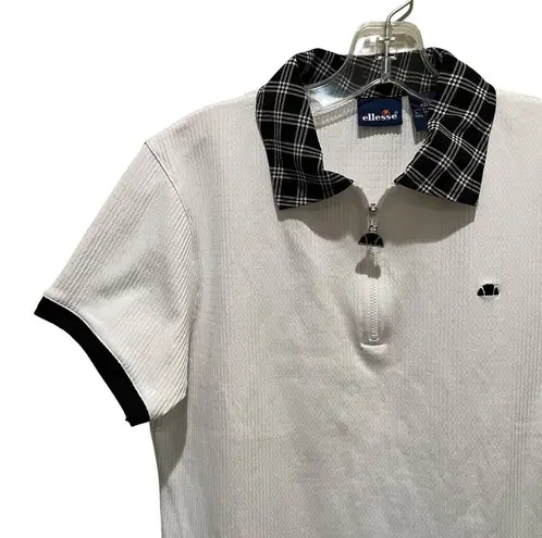 Polo Ellesse Short Sleeve Tee Shirt Golf Tennis White Size Medium