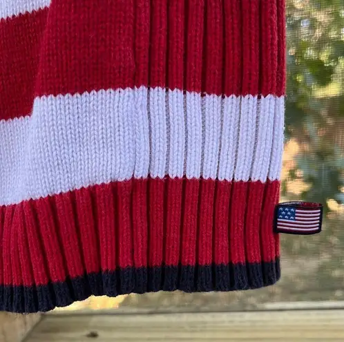 Karen Scott  Vintage Red White And Blue American Flag Theme Sweater Size M