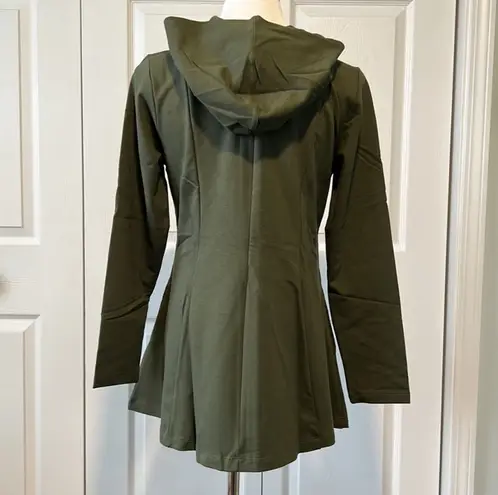 Denim & Co Active Fit & Flare French Terry Zip Front Jacket A300763 Wine 1X NWT