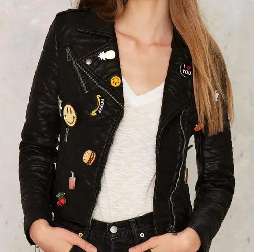 Glamorous Nasty gal Neat as a Pin Vegan Leather Moto Jacket