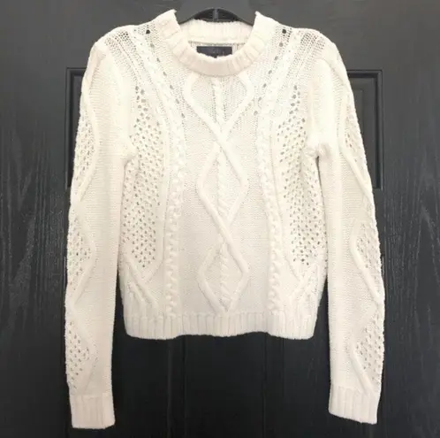 Rachel Roy Adrina Crewneck Pullover in Ivory, Size L New w/o Tag
