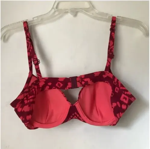 Victoria's Secret Vintage Y2K Underwire Red Pink Tie Dye Bikini Top 34B