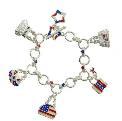 AMERICAN FLAG INDEPENDENCE DAY TOGGLE CLOSURE Silver