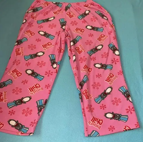 WARNER BROTHERS Playboy Penguin fleece pajama pants dressed to chill size XL Pink