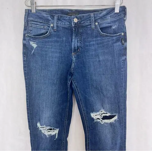 Silver Jeans Silver | Suki Skinny ankle Raw Hem Jeans distressed 32