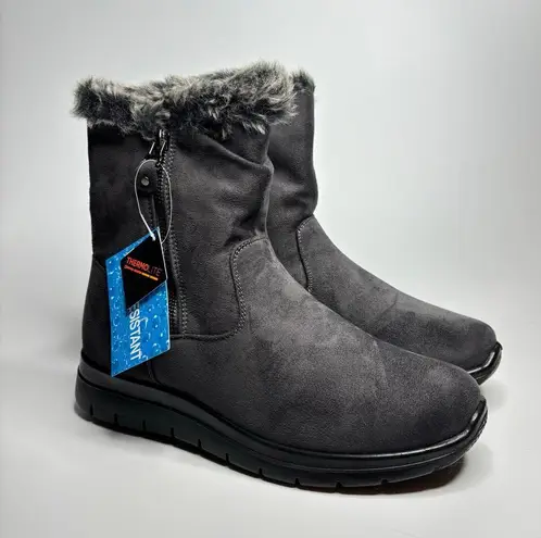 Tundra Miriam Thermo Lite Faux Fur Lined Snow Boots in Charcoal Gray Size 10