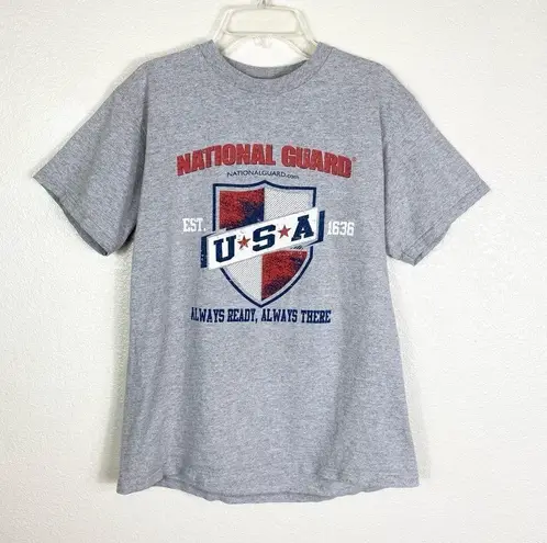 USA National Guard “Always Ready, Always There” Grey Tshirt Gray