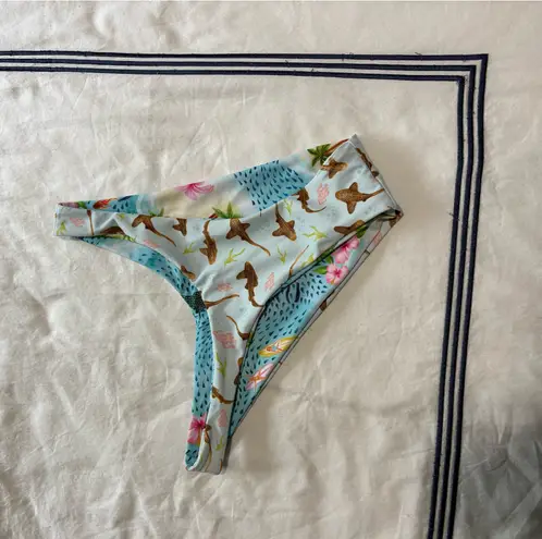 Boutique Reversible Whale & Leopard Shark Bikini Bottom Blue Size 26