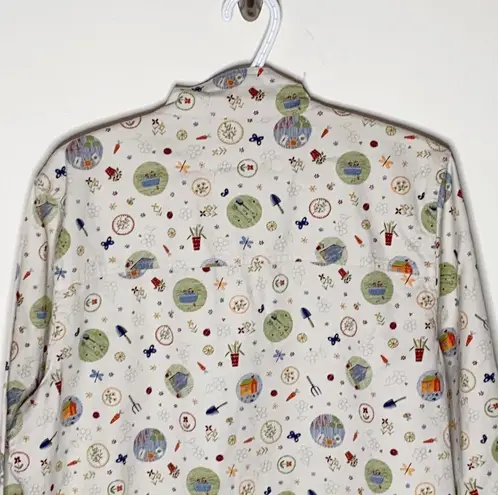 Vintage cottagecore garden theme rain jacket size M Green Size M