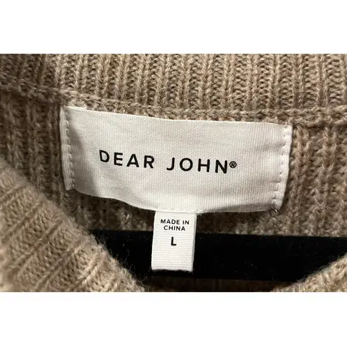 Dear John Felicia Peplum Tan Long Sleeve Fall Sweater