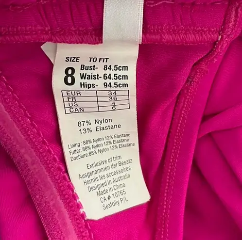 Seafolly Collective Halter Goddess Twist Bandeau Bikini Top - Raspberry (Hot Pink) — Sz. Small (AU 8 = US 4)