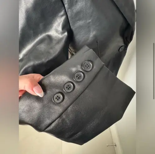 Rebecca Minkoff Black Lambskin Leather Blazer/Size Small