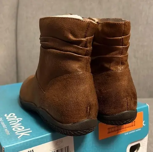 Softwalk Hanover Luggage Weathered brown zipper ankle boot New size 6 Narrow