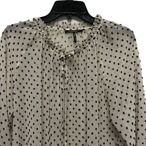 Scotch & Soda Maison Scotch Red Swiss Dot Top Long Sleeve Blouse 3 See Through