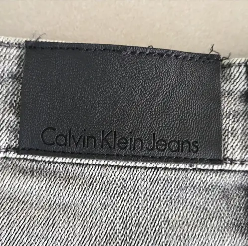 Calvin Klein Jeans New Distressed Gray Mini Denim Skirt