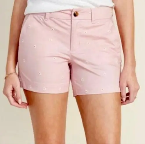 Old Navy  Pink Pastel Daisy Embroidered Everyday Flat Front Shorts Size 10