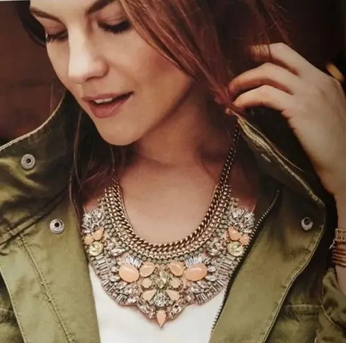 Stella & Dot Giverny Embroidered Bib Statement Necklace