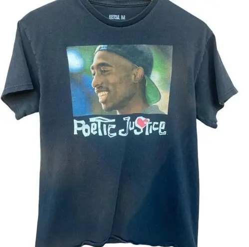 Ripple Junction Poetic Justic Graphic T-Shirt, Tupac, Size Medium