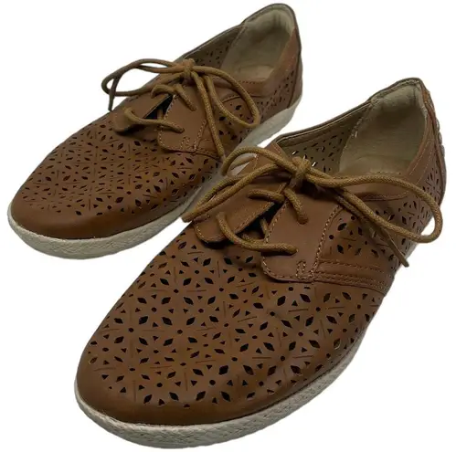 Earth Spirit Gelron Brown Laser Cutout Lace Up Shoes Women’s Size 7 1/2